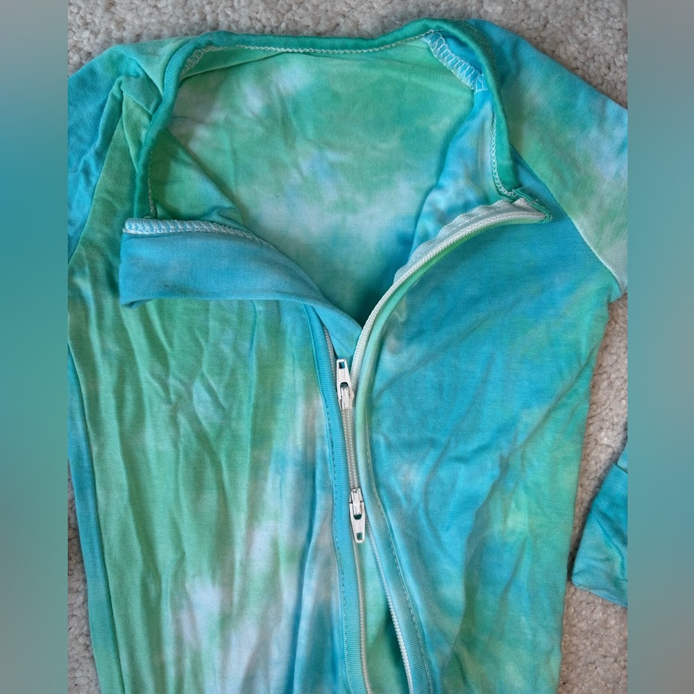 Bamboo Baby blue and green Tie-Dye convertible One Piece - Picture 5 of 12